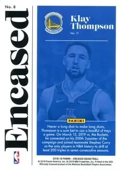 Back of Klay Thompson