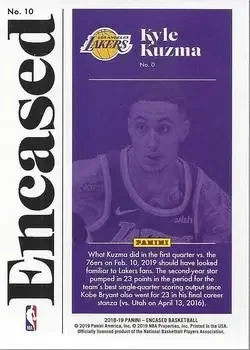 Back of Kyle Kuzma