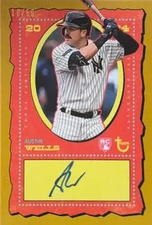 2024 Topps Brooklyn Collection - Autographs Gold #AC-AW - Austin Wells - New York Yankees