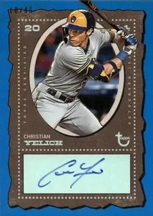 2024 Topps Brooklyn Collection - Autographs Blue #AC-CY - Christian Yelich - Milwaukee Brewers