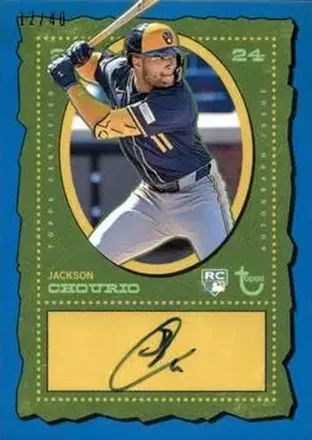 2024 Topps Brooklyn Collection - Autographs Blue #AC-JC - Jackson Chourio - Milwaukee Brewers