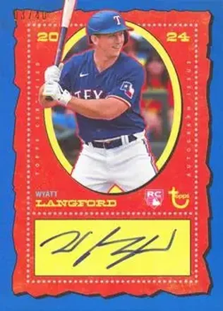 2024 Topps Brooklyn Collection - Autographs Blue #AC-WL - Wyatt Langford - Texas Rangers
