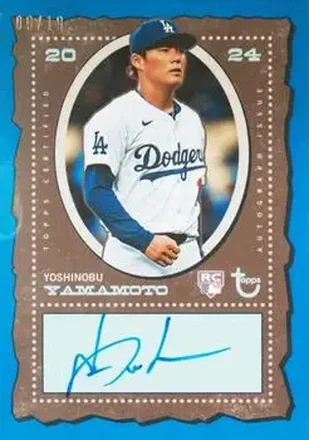 2024 Topps Brooklyn Collection - Autographs Blue #AC-YY - Yoshinobu Yamamoto - Los Angeles Dodgers