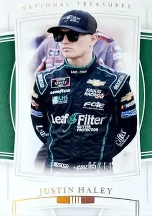 2020 Panini National Treasures - Holo Gold #28 - Justin Haley - Kaulig Racing