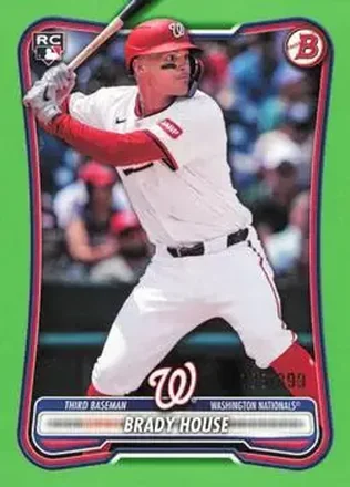 2026 Bowman - Neon Green #92 - Brady House - Washington Nationals