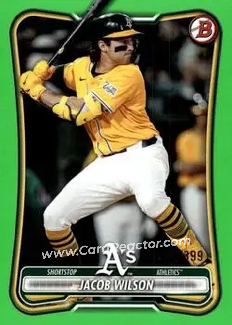 2026 Bowman - Neon Green #96 - Jacob Wilson - Athletics - Front