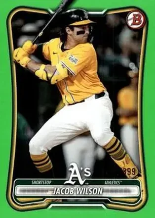 2026 Bowman - Neon Green #96 - Jacob Wilson - Athletics