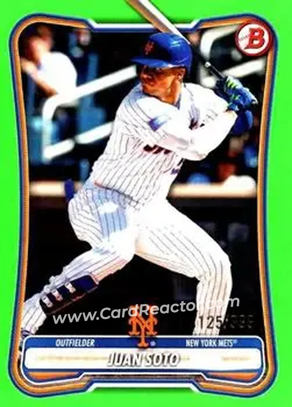 2026 Bowman - Neon Green #97 - Juan Soto - New York Mets - Front