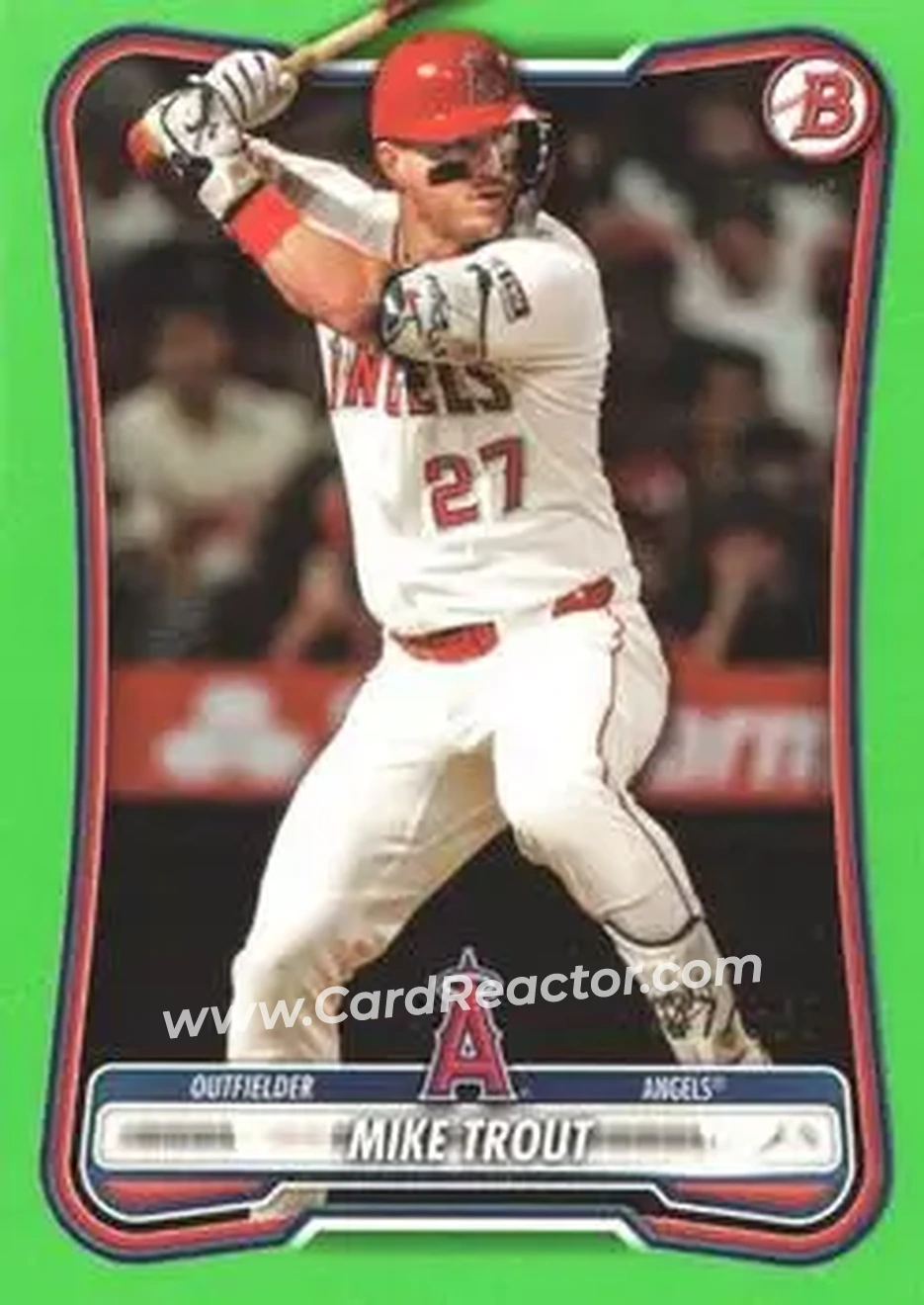 2026 Bowman - Neon Green #100 - Mike Trout - Los Angeles Angels - Front