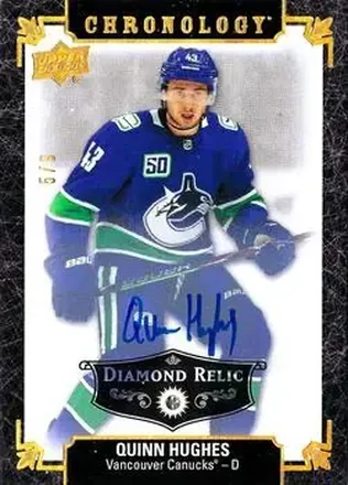 2019-20 Upper Deck Chronology - Diamond Relics Black #149 - Quinn Hughes - Vancouver Canucks