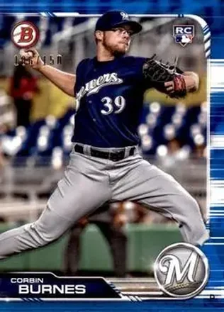 2019 Bowman - Blue #65 - Corbin Burnes - Milwaukee Brewers
