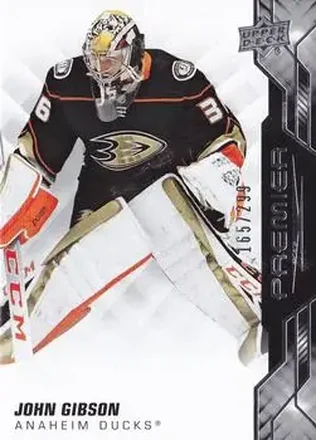 2019-20 Upper Deck Premier #15 - John Gibson - Anaheim Ducks