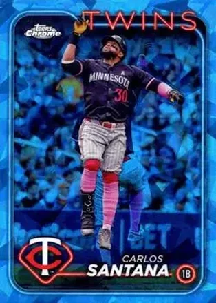 2024 Topps Chrome Update Sapphire Edition #USCS224 - Carlos Santana - Minnesota Twins