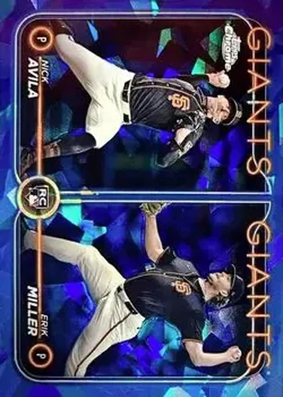 2024 Topps Chrome Update Sapphire Edition #USCS271 - Erik Miller - Nick Avila RCOM, RC - San Francisco Giants - San Francisco Giants