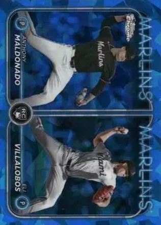 2024 Topps Chrome Update Sapphire Edition #USCS305 - Eli Villalobos - Anthony Maldonado RCOM, RC - Miami Marlins - Miami Marlins