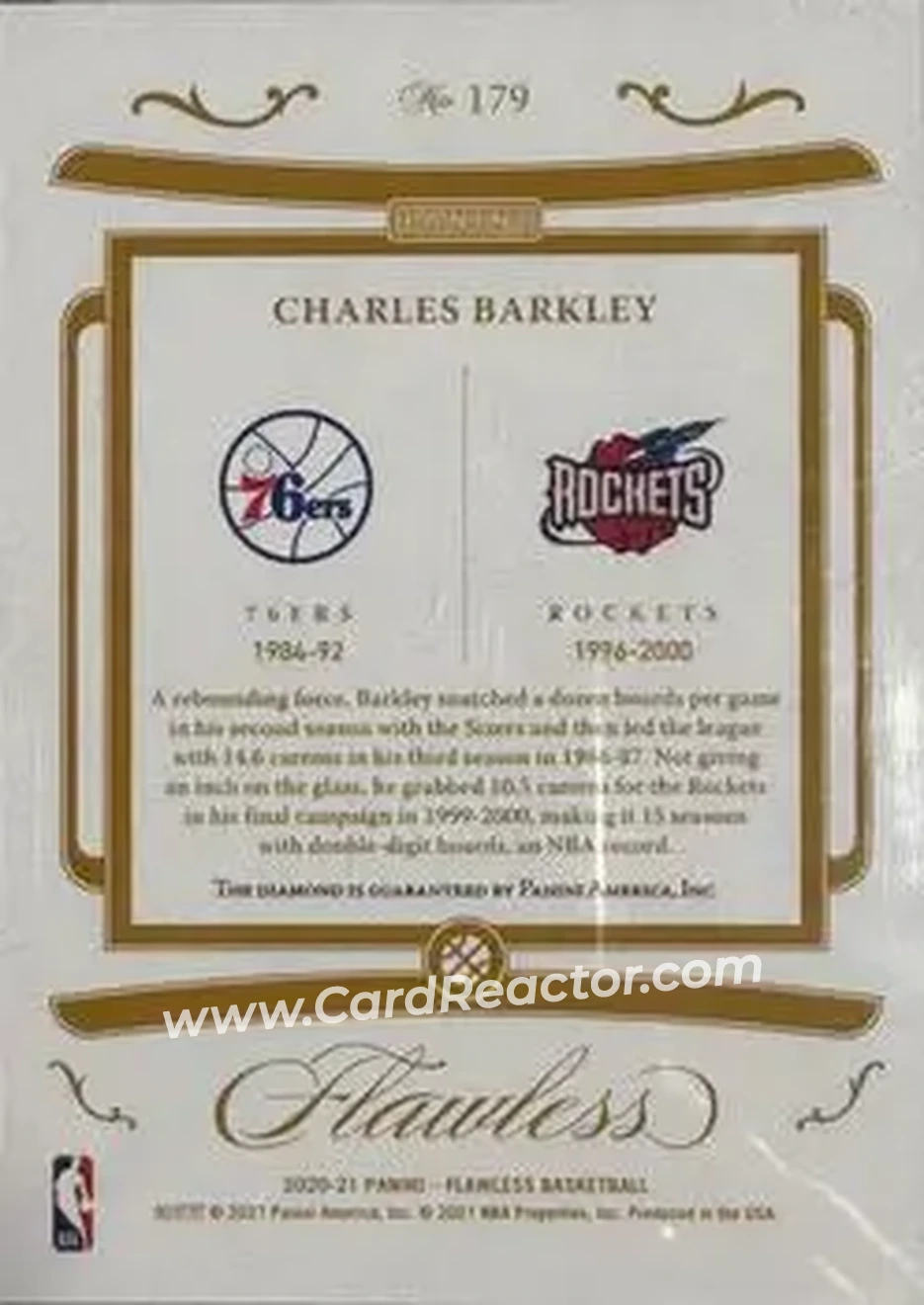 2020-21 Panini Flawless #179 - Charles Barkley - Back