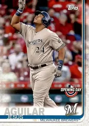 2019 Topps Opening Day #136 - Jesus Aguilar - Milwaukee Brewers