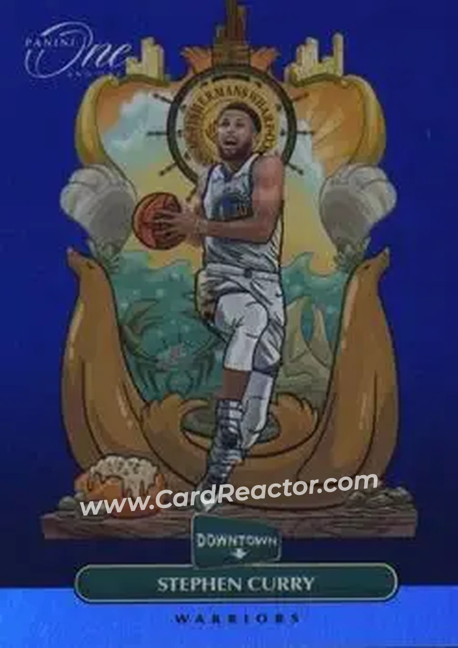 2020-21 Panini One and One - Downtown #7 - Stephen Curry - Golden State Warriors - Front