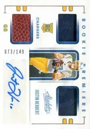 2020 Panini Absolute #203 - Justin Herbert - Los Angeles Chargers