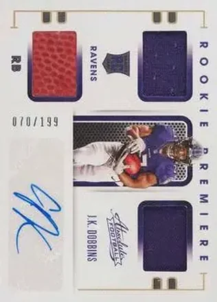 2020 Panini Absolute #211 - J.K. Dobbins - Baltimore Ravens