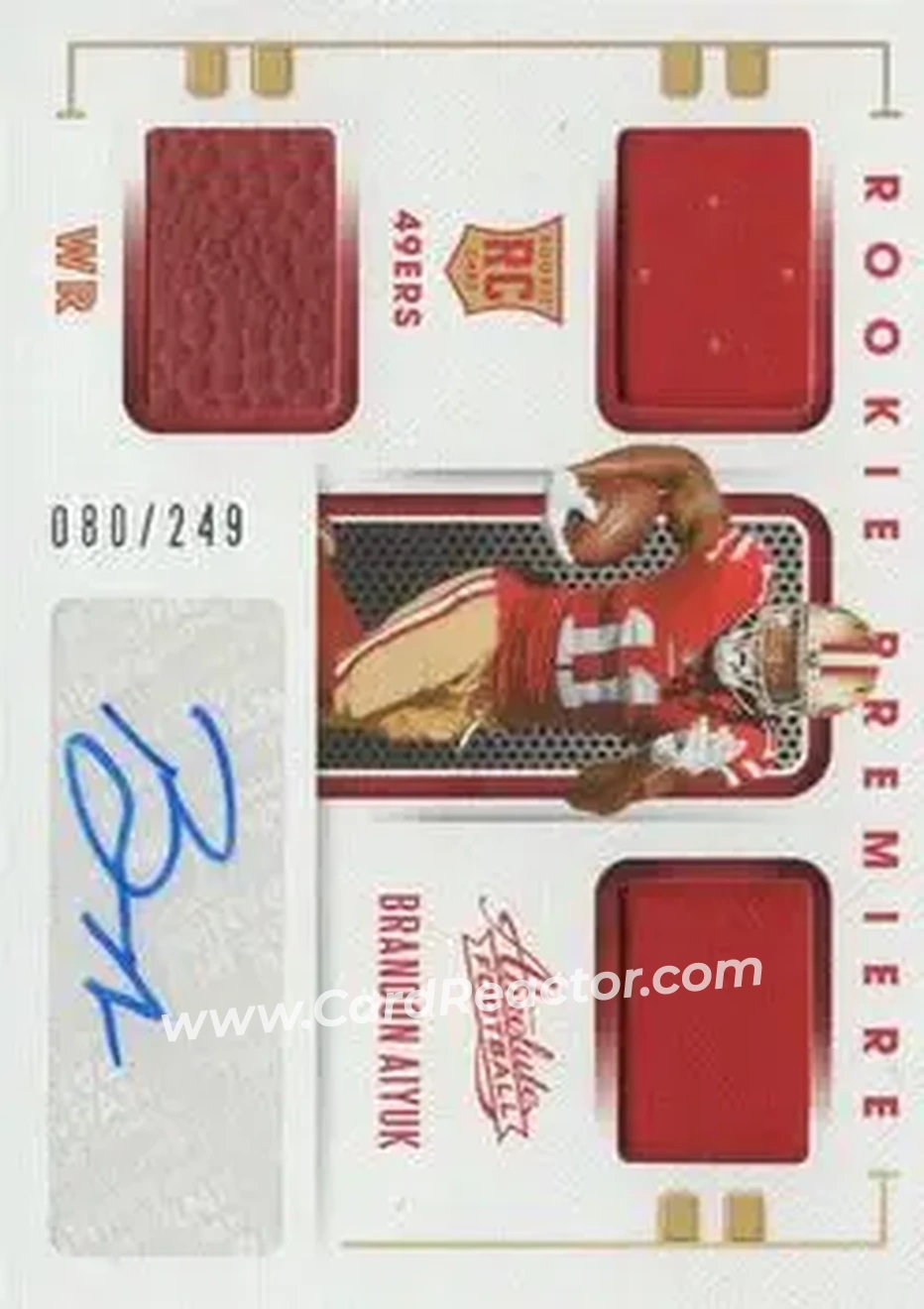 2020 Panini Absolute #219 - Brandon Aiyuk - San Francisco 49ers - Front