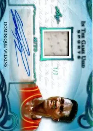 2019 Leaf In the Game Used - Platinum Blue #UA-DW1 - Dominique Wilkins