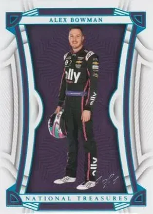 2023 Panini National Treasures - Holo Platinum Blue #14 - Alex Bowman - Hendrick Motorsports