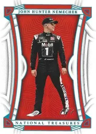 2023 Panini National Treasures - Holo Platinum Blue #34 - John Hunter Nemechek - Joe Gibbs Racing