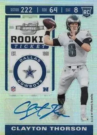 2019 Panini Contenders Optic #168 - Clayton Thorson - Dallas Cowboys