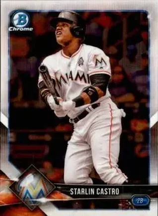 2018 Bowman Chrome #5 - Starlin Castro - Miami Marlins