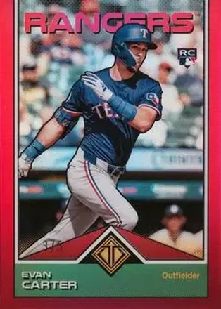 2024 Topps Transcendent Collection - Red Refractor #87 - Evan Carter - Texas Rangers