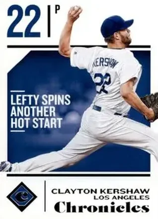 2018 Panini Chronicles #21 - Clayton Kershaw - Los Angeles Dodgers