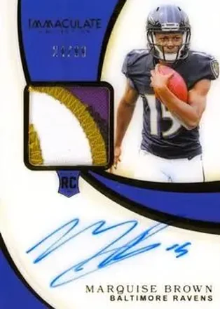 2019 Panini Immaculate Collection #112 - Marquise Brown - Baltimore Ravens