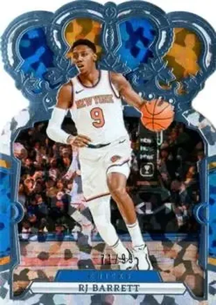 2023-24 Panini Crown Royale - Crystal Blue #91 - RJ Barrett - New York Knicks