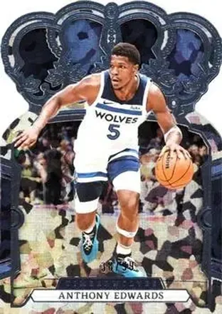 2023-24 Panini Crown Royale - Crystal Blue #98 - Anthony Edwards - Minnesota Timberwolves
