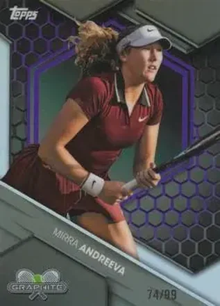 2026 Topps Graphite - Purple Refractor #15 - Mirra Andreeva