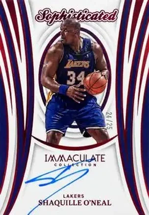 2023-24 Panini Immaculate Collection - Sophisticated Signatures Red #SSS-SON - Shaquille O'Neal - Los Angeles Lakers