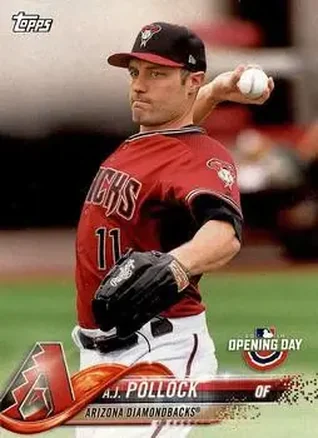 2018 Topps Opening Day #8 - A.J. Pollock - Arizona Diamondbacks