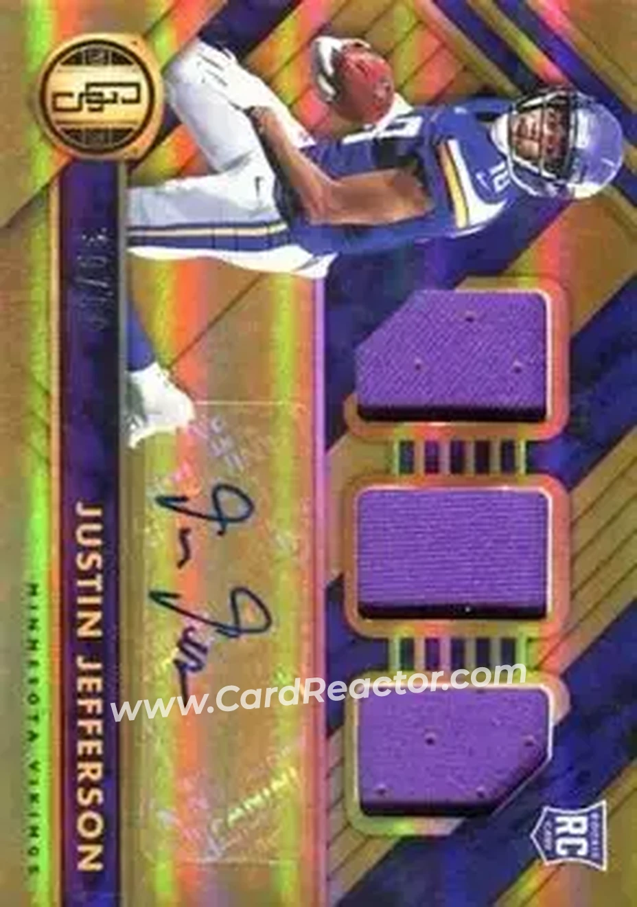 2020 Panini Gold Standard #289 - Justin Jefferson - Minnesota Vikings - Front 2020 Panini Gold Standard #289 - Justin Jefferson - Minnesota Vikings - Front