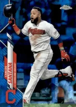 2020 Topps Chrome Sapphire Edition #272 - Carlos Santana - Cleveland Indians