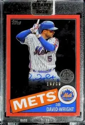 2020 Topps Clearly Authentic - 1985 Topps Baseball Autographs Red #TBA-DW - David Wright - New York Mets