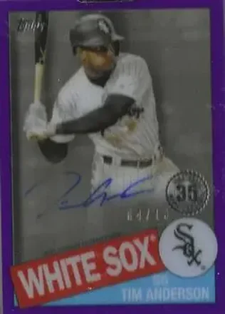 2020 Topps Clearly Authentic - 1985 Topps Baseball Autographs Purple #TBA-TAN - Tim Anderson - Chicago White Sox