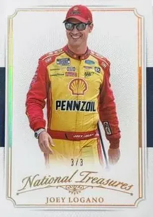 2025 Panini National Treasures - 2016 Throwback Holo Gold #6 - Joey Logano - Team Penske
