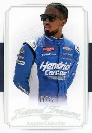 2025 Panini National Treasures - 2016 Throwback Holo Silver #3 - Rajah Caruth - Spire Motorsports