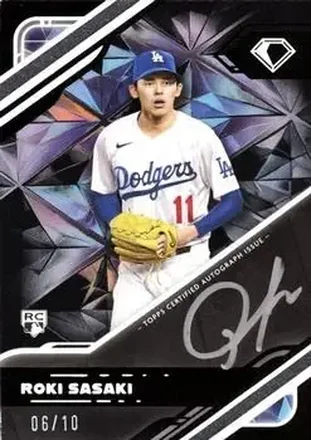 2025 Topps Diamond Icons - Black Polychromatink Autographs Black Parallel Silver Ink #BPA-RSA - Roki Sasaki - Los Angeles Dodgers