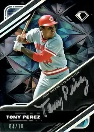 2025 Topps Diamond Icons - Black Polychromatink Autographs Black Parallel Silver Ink #BPA-TP - Tony Pérez - Cincinnati Reds