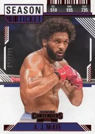 2025 Panini Contenders PFL - Season Ticket Red #95 - A.J. McKee