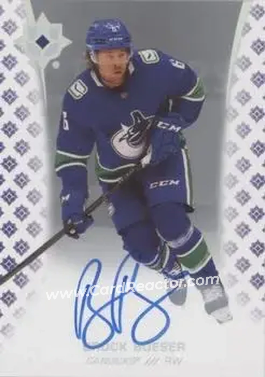 2020-21 Upper Deck Ultimate Collection - Autographs #4 - Brock Boeser - Vancouver Canucks - Front 2020-21 Upper Deck Ultimate Collection - Autographs #4 - Brock Boeser - Vancouver Canucks - Front