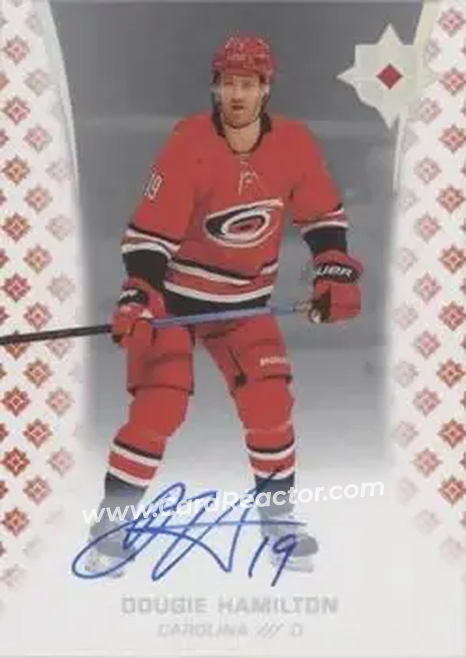 2020-21 Upper Deck Ultimate Collection - Autographs #6 - Dougie Hamilton - Carolina Hurricanes - Front