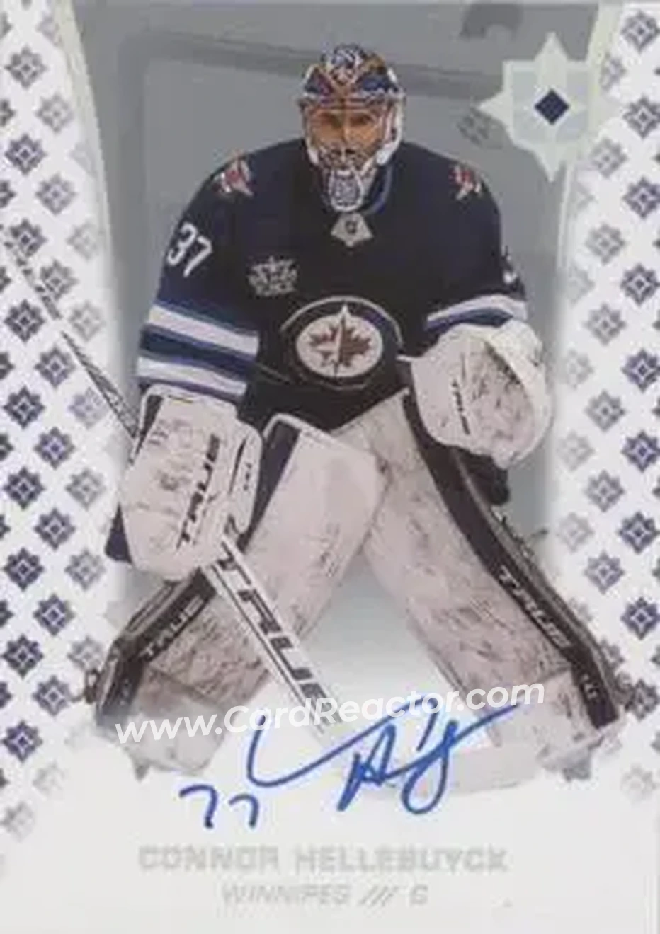 2020-21 Upper Deck Ultimate Collection - Autographs #17 - Connor Hellebuyck - Winnipeg Jets - Front